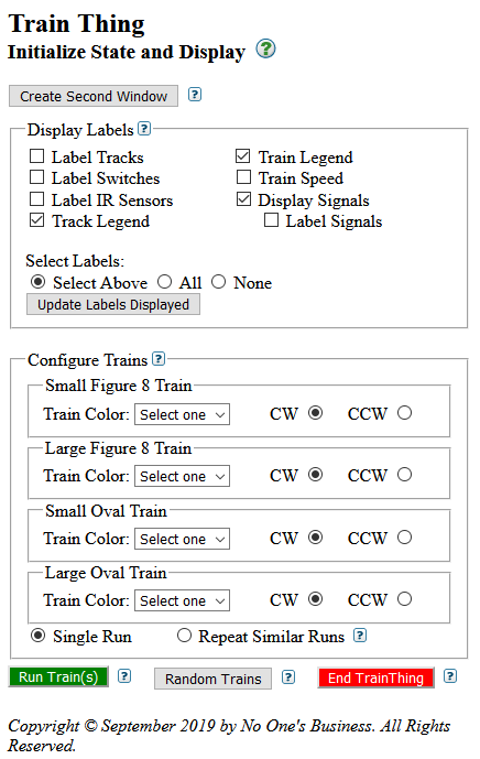 Semulator controls screen shot