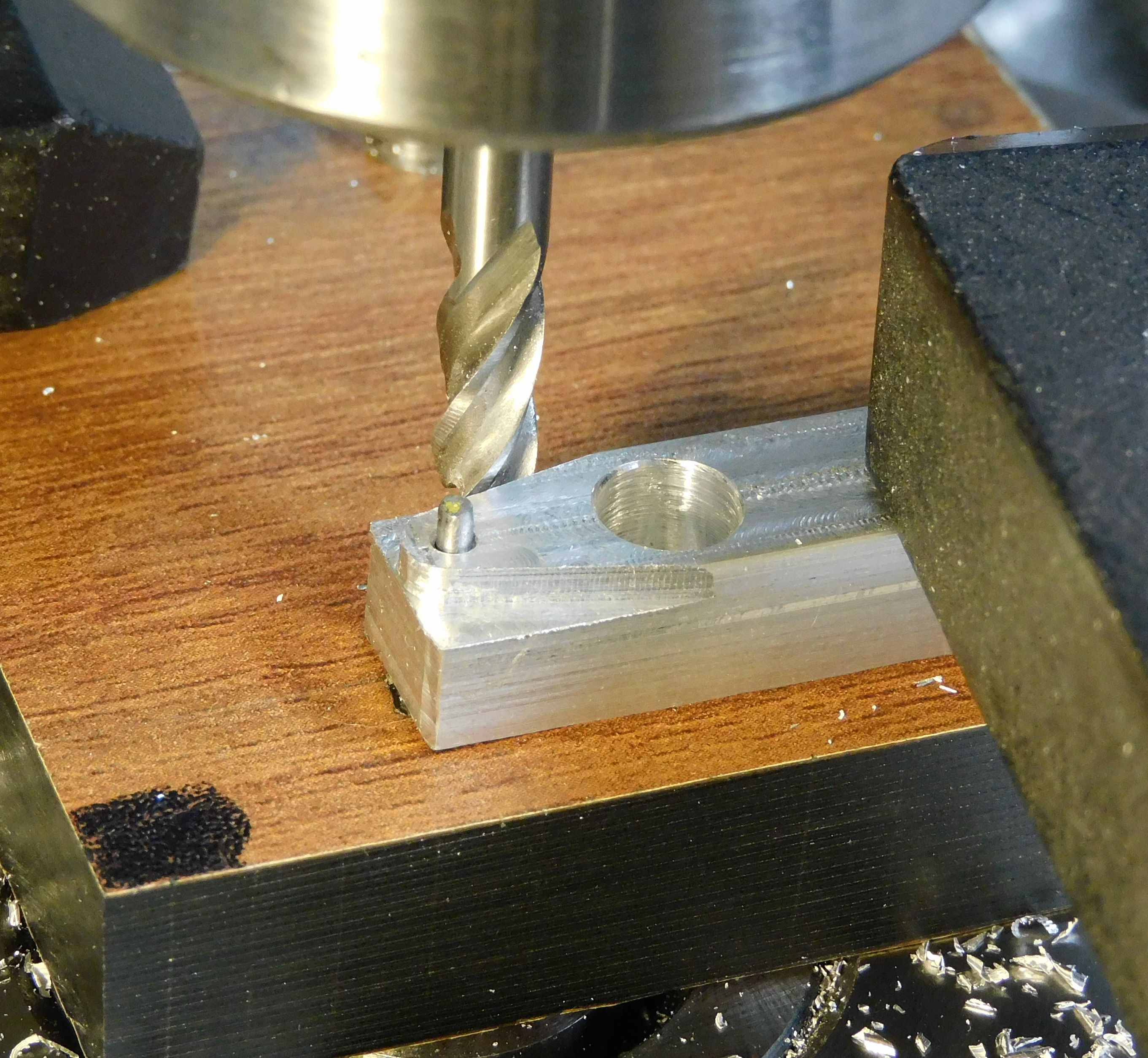 short end of arm milled to shape