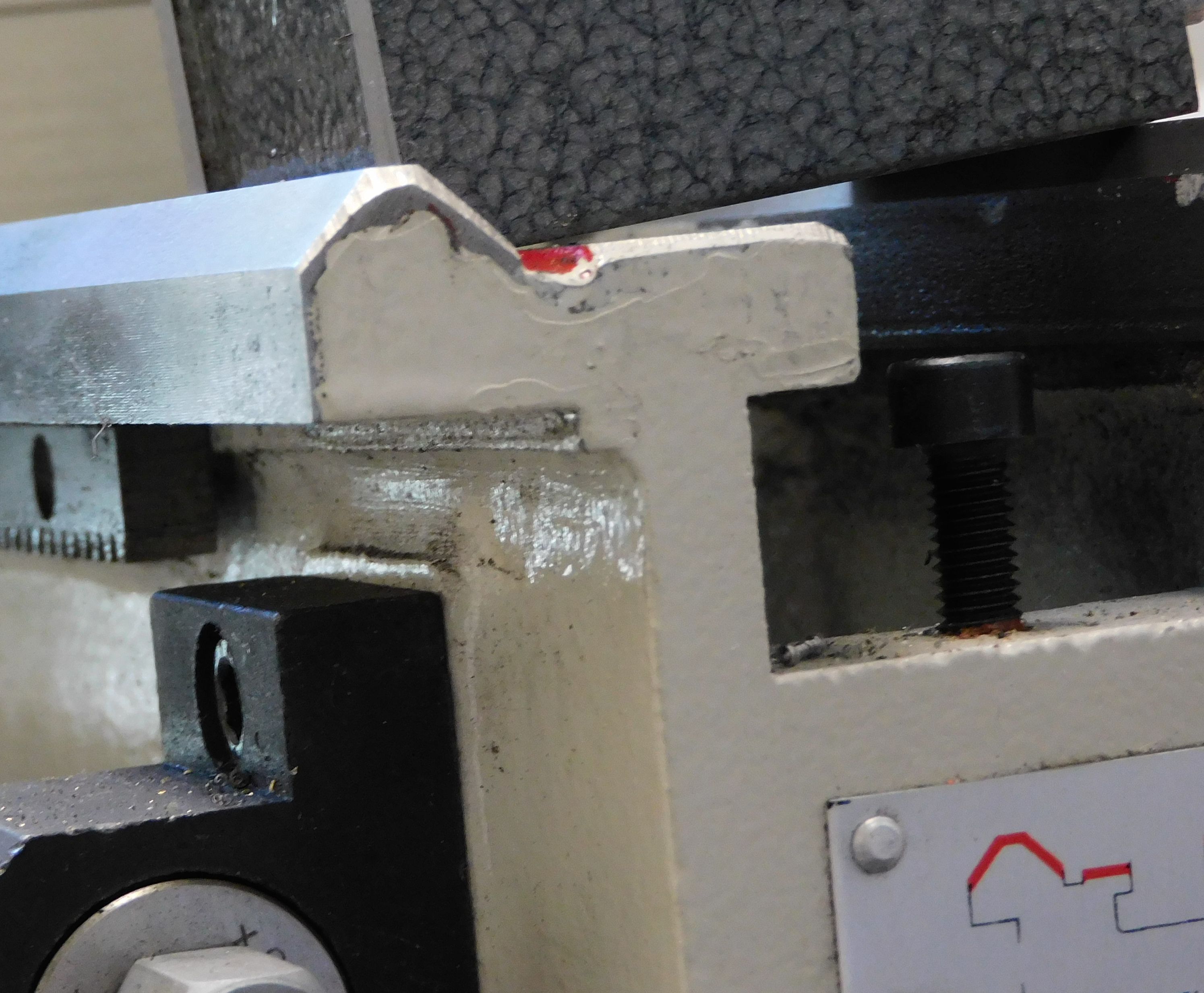Rail where new bracket will go