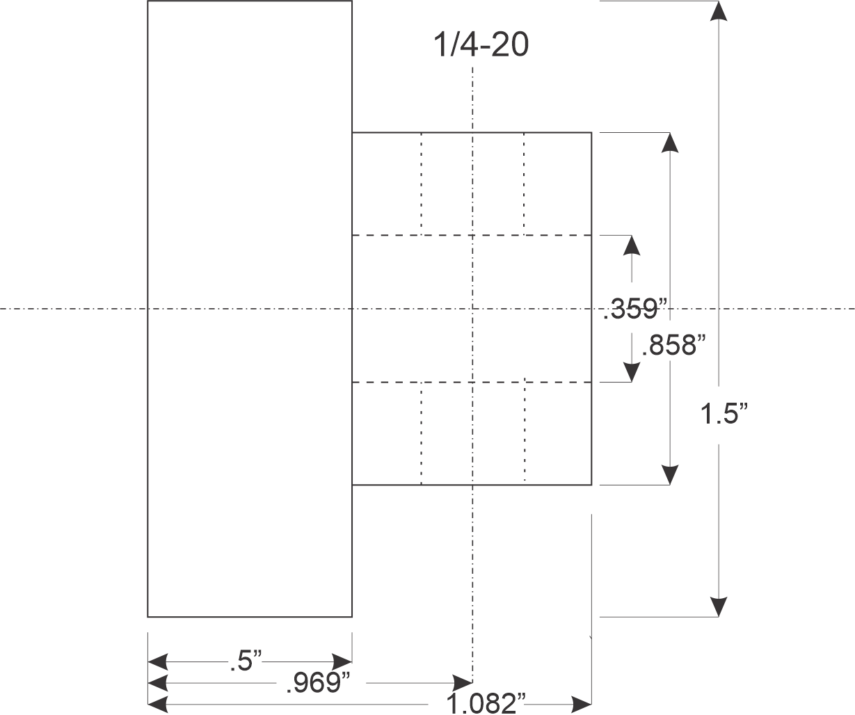 Drawing of locking knob