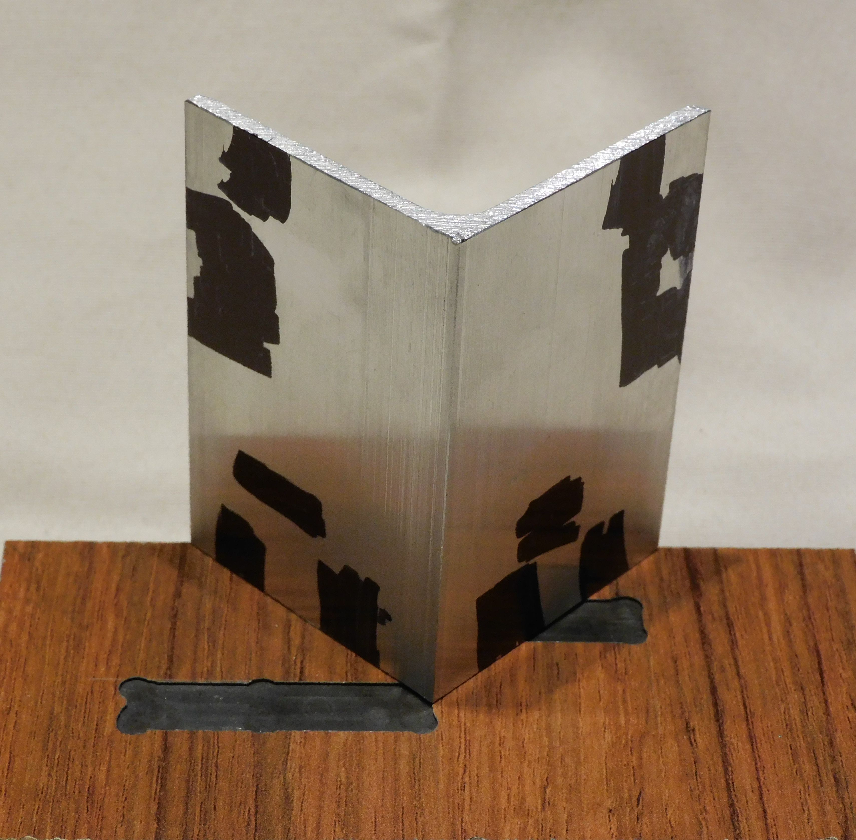 bracket marked with sharpie ready for masuring