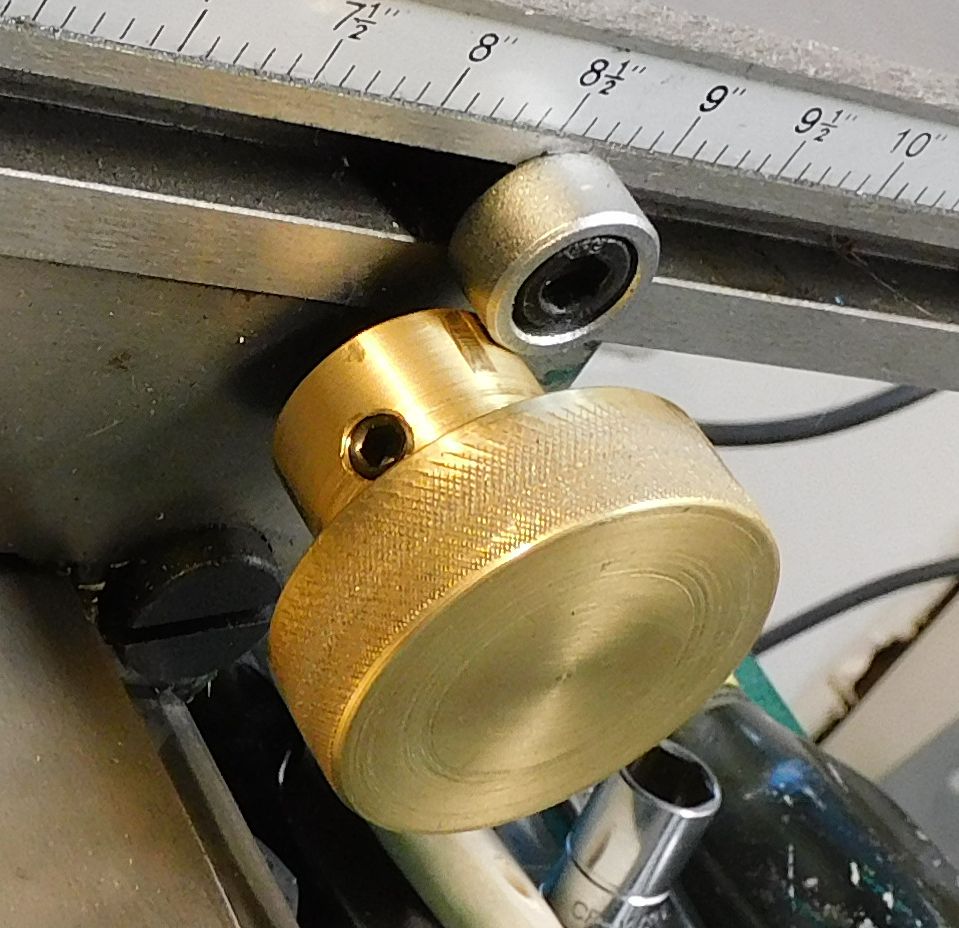 mill X limit stop hits knob. Try again