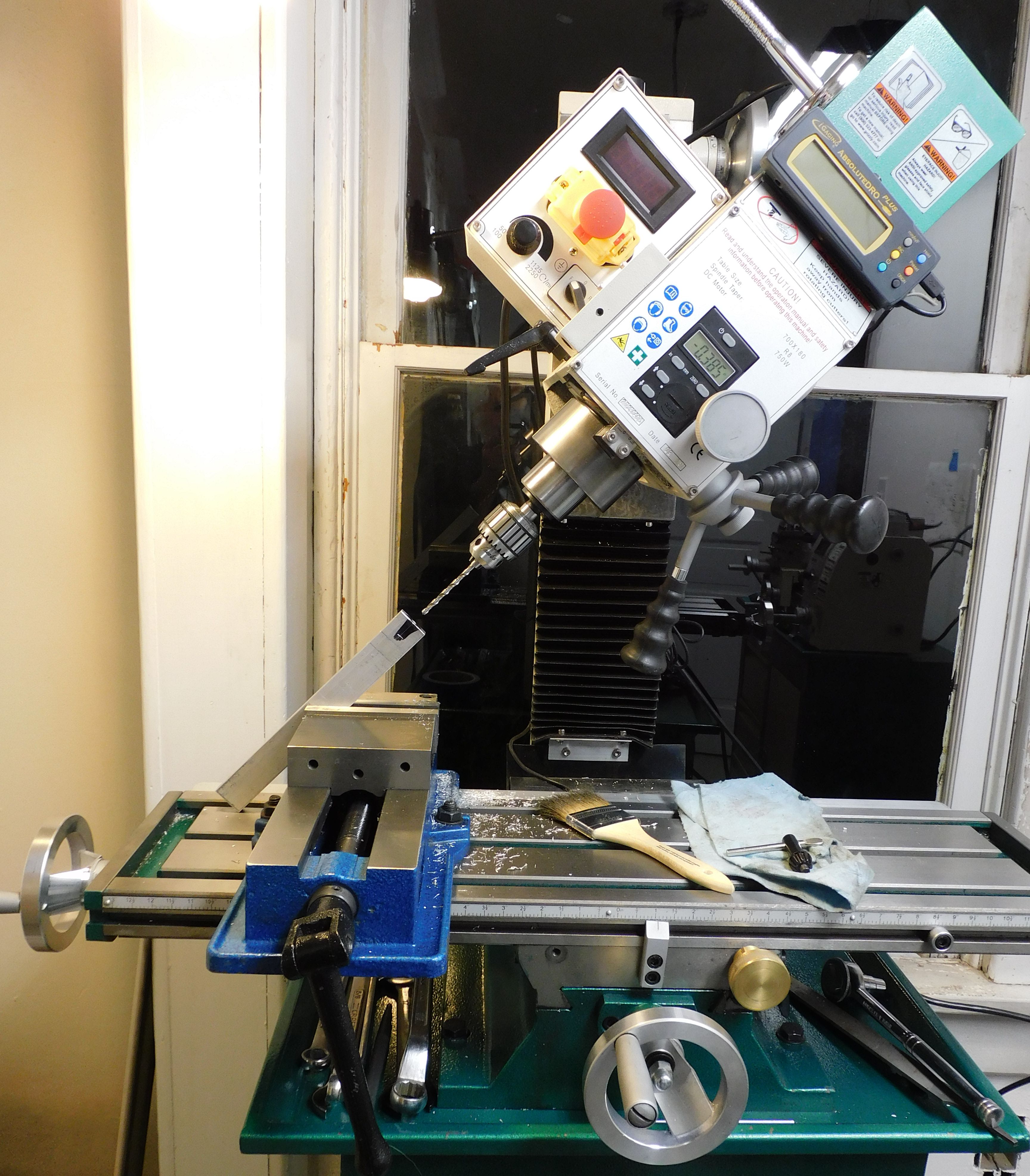 Drilling part of mill tramming tool