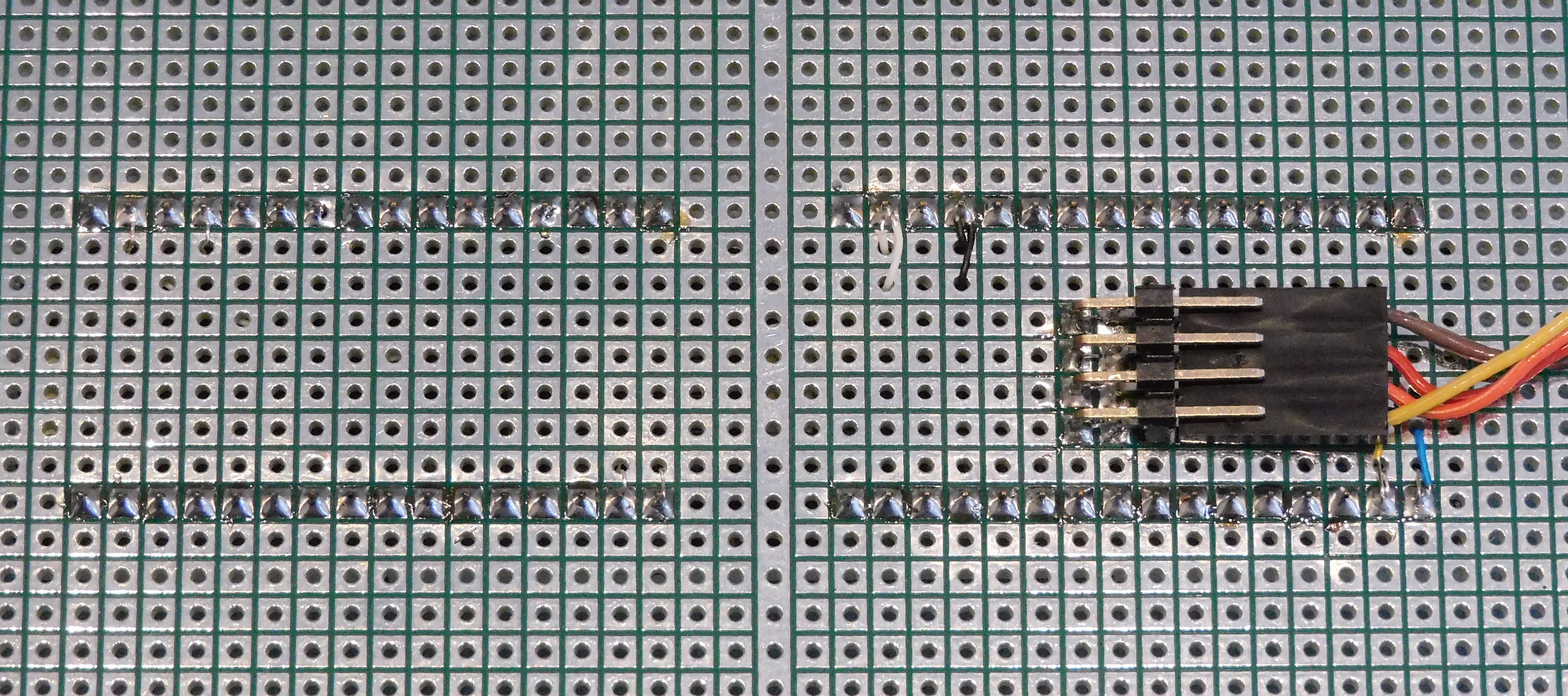 Custom board showing plugs on the back