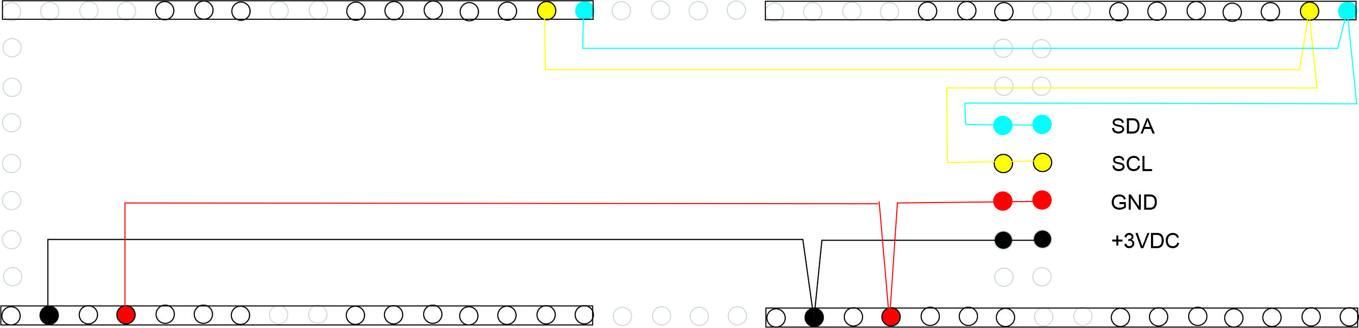 Schematic of board wiring for quad alphanumeric displays
