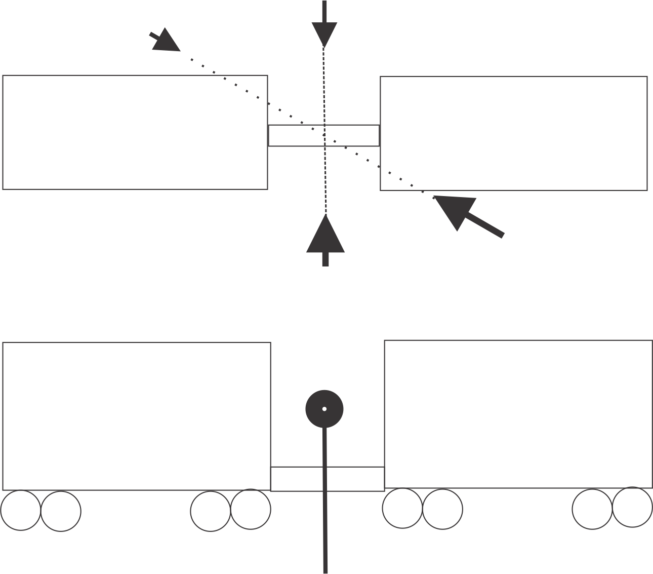 Diagram showing location of IR sensor in relationship to train cars